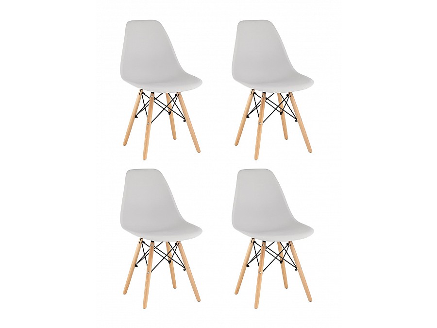 Стул Eames Style DSW светло-серый x4 (разборный каркас)