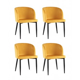 Стул Оскар велюр оранжевый 4 шт