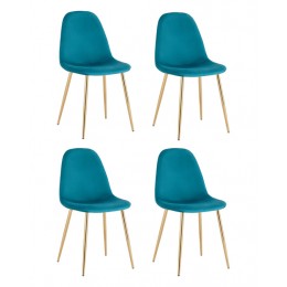 Стул Валенсия SN велюр аквамарин золотые ножки 4 шт