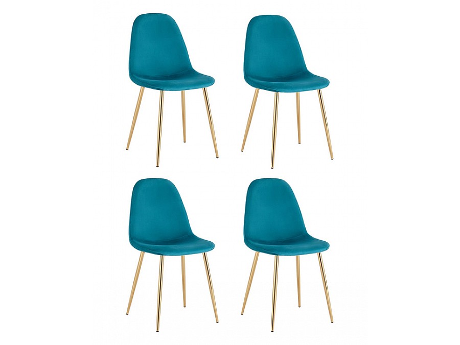 Стул Валенсия SN велюр аквамарин золотые ножки 4 шт