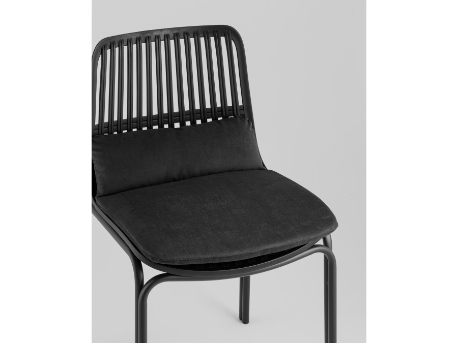 Стул Louran с подушкой чёрный 2 шт.