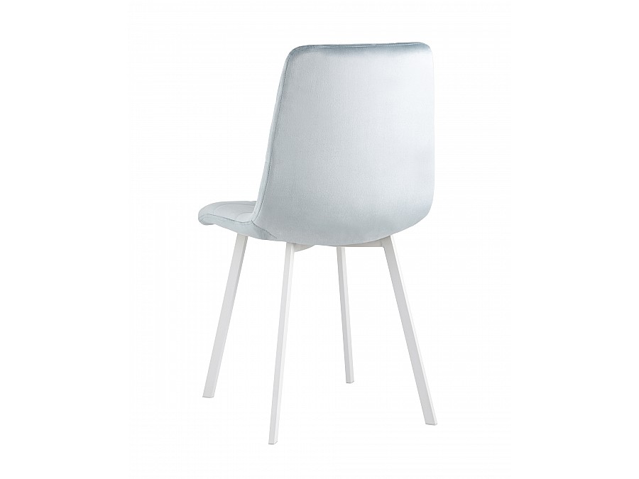 Стул Chilly велюр серо-голубой ножки белые 2 шт.