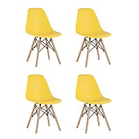 Стул Eames Style DSW желтый x4 (разборный каркас)