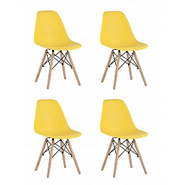 Стул Eames Style DSW желтый x4 (разборный каркас)
