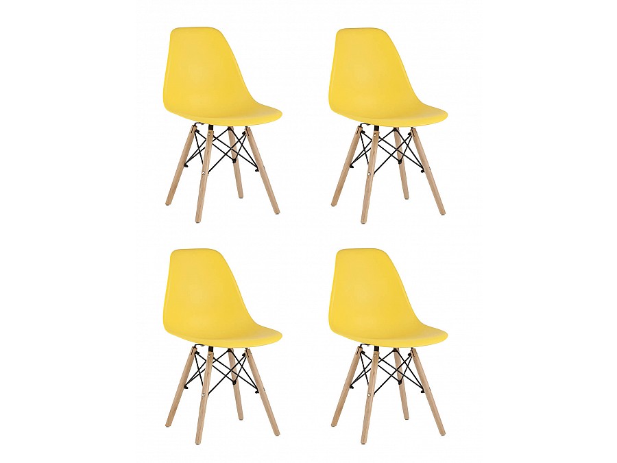 Стул Eames Style DSW желтый x4 (разборный каркас)
