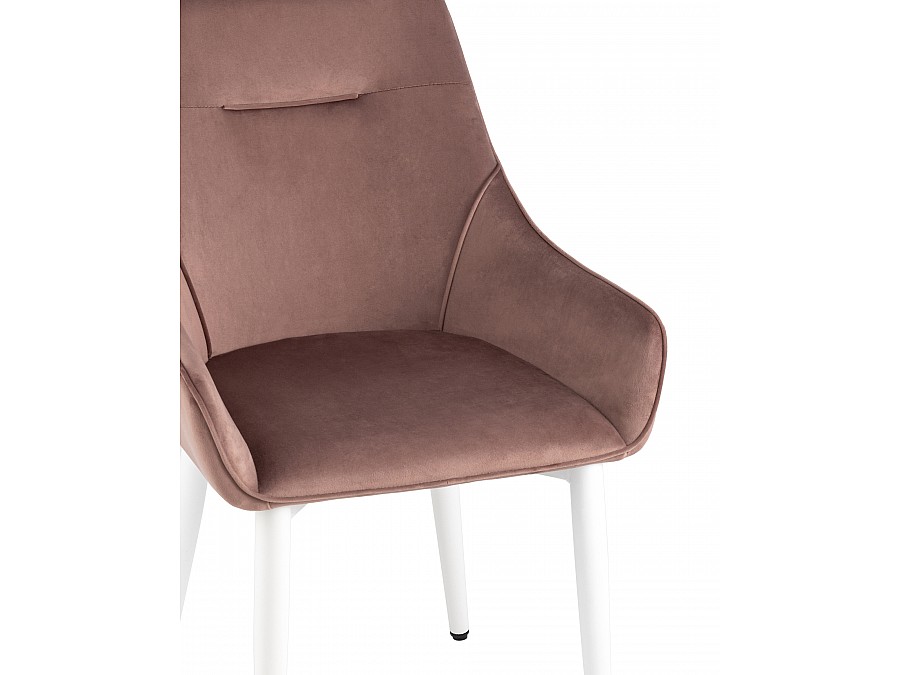 Стул Диана велюр пыльно-розовый ножки белые 4 шт