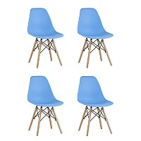 Стул Eames Style DSW голубой x4 (разборный каркас)
