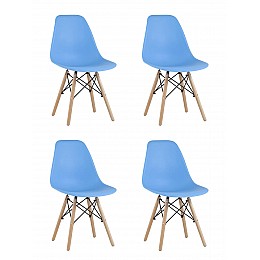 Стул Eames Style DSW голубой x4 (разборный каркас)