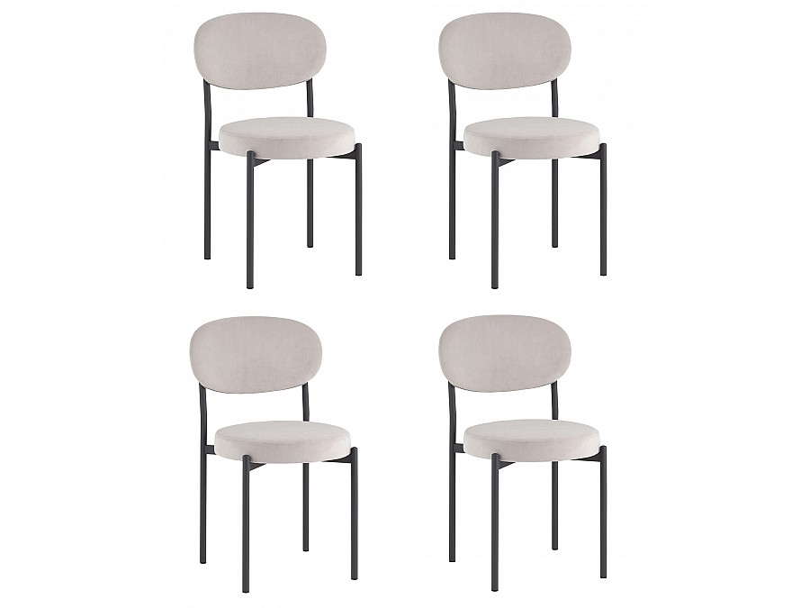 Стул Бриф SN велюр светло-серый каркас антрацитовый муар, 4шт./уп.