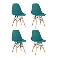 Стул Eames Style DSW темно-бирюзовый x4 (разборный каркас)