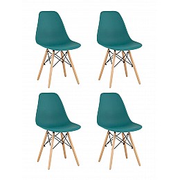 Стул Eames Style DSW темно-бирюзовый x4 (разборный каркас)