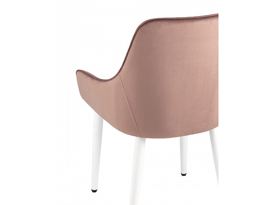 Стул Диана велюр пыльно-розовый ножки белые 4 шт