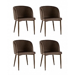 Стул Оскар велюр коричневый 4 шт