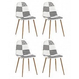 Стул Валенсия SN пэчворк черно-белый 4 шт