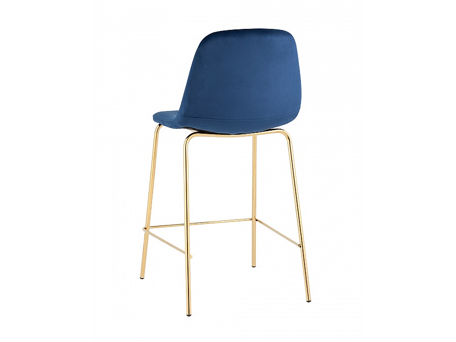 Стул полубарный Валенсия SN, велюр синий, золотые ножки 2 шт