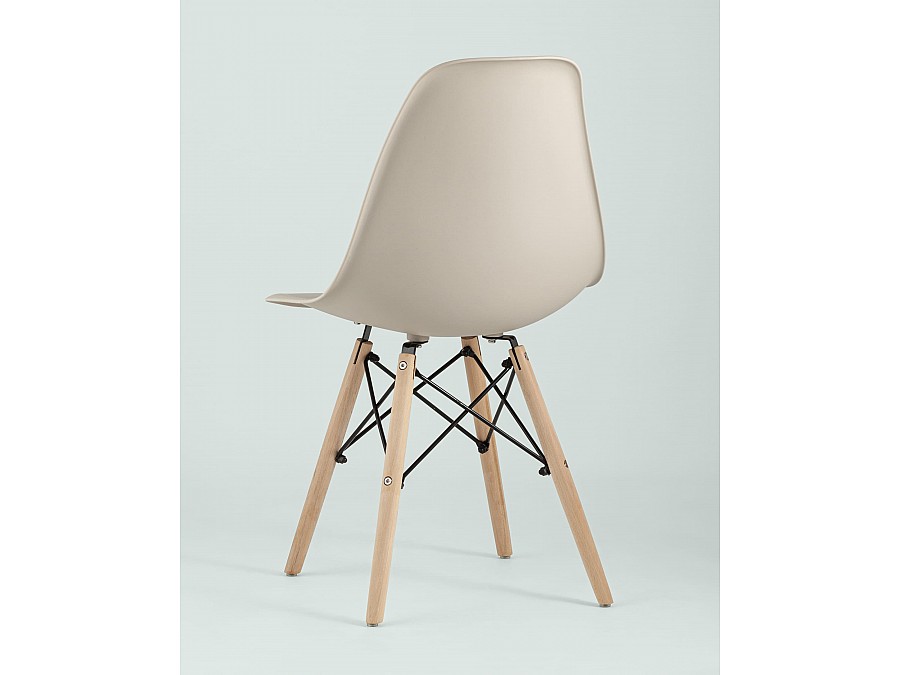 Стул Eames Style DSW бежевый x4 (разборный каркас)