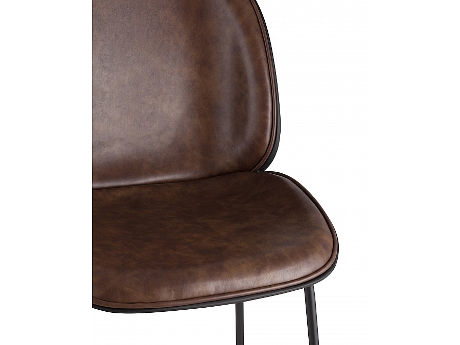 Стул барный Beetle PU со спинкой коричневый 2 шт