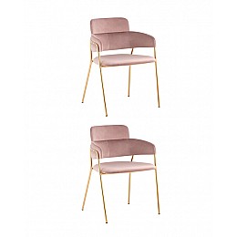 Стул Полин велюр розовый 2 шт