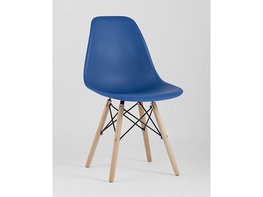 Стул Eames Style DSW синий x4 (разборный каркас)