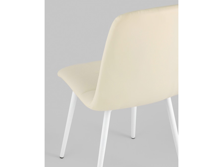 Стул Oliver экокожа белый белые ножки 2 шт