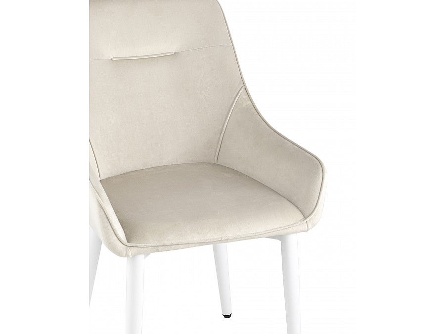 Стул Диана велюр кремовый ножки белые 4 шт