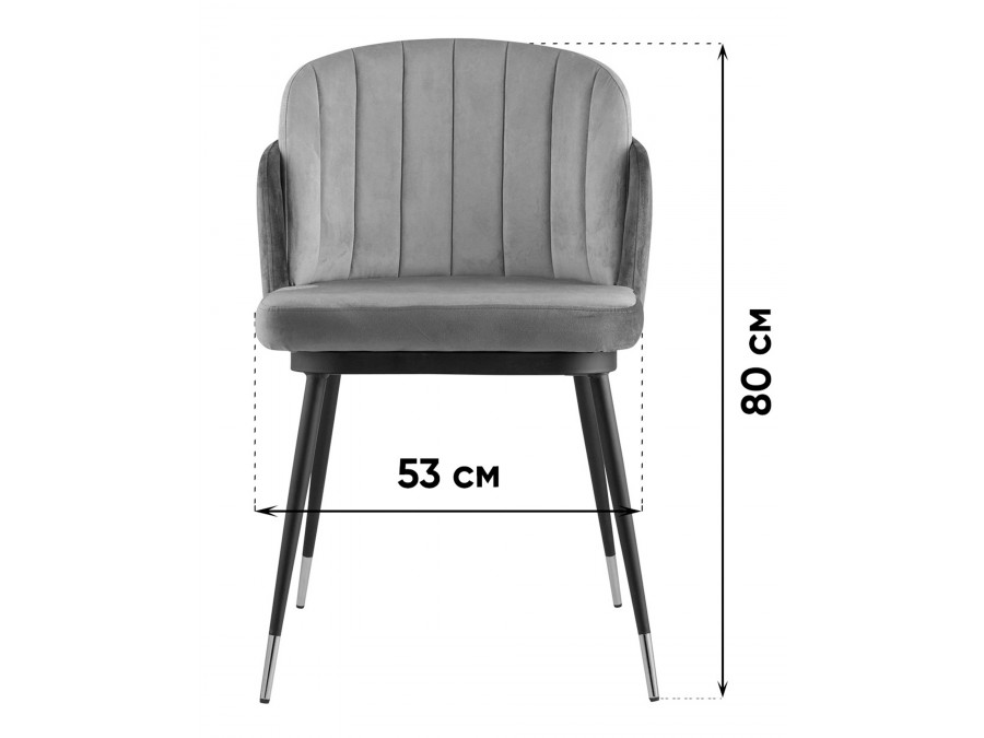 Стул Пенелопа рогожка серый с серой экокожей 2 шт.