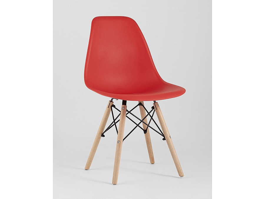 Стул Eames Style DSW красный x4 (разборный каркас)