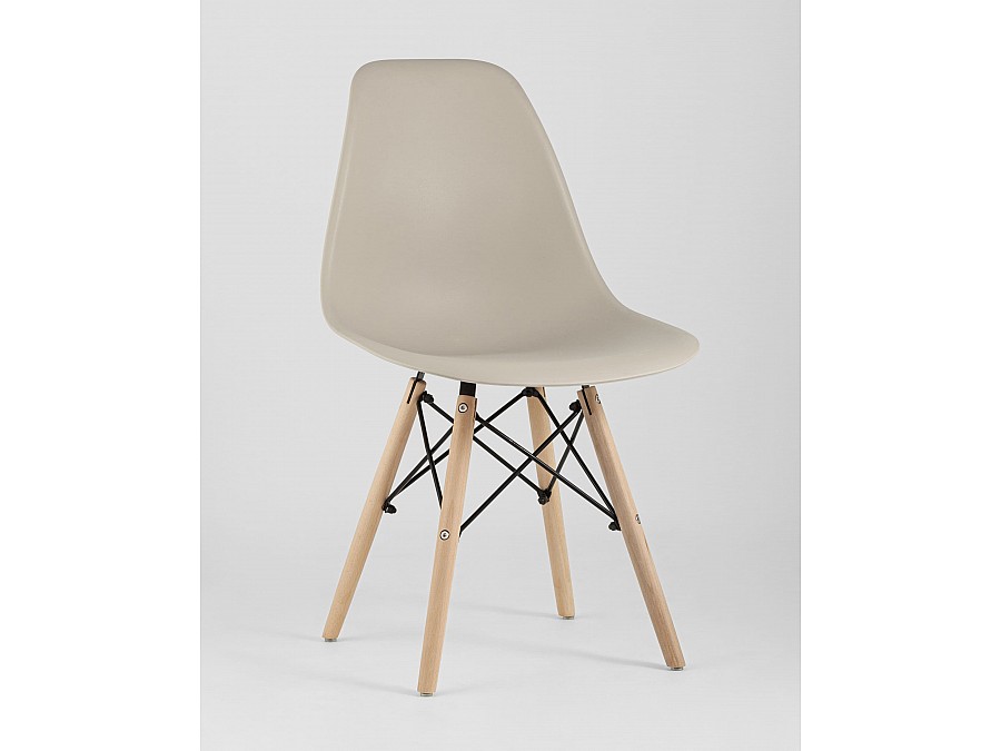 Стул Eames Style DSW бежевый x4 (разборный каркас)