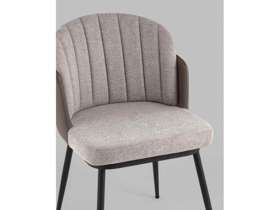 Стул Пенелопа рогожка серый с серой экокожей 2 шт.