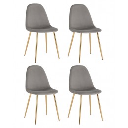 Стул Валенсия SN велюр серый золотые ножки 4 шт