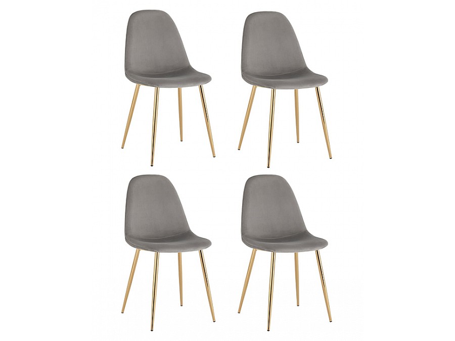 Стул Валенсия SN велюр серый золотые ножки 4 шт
