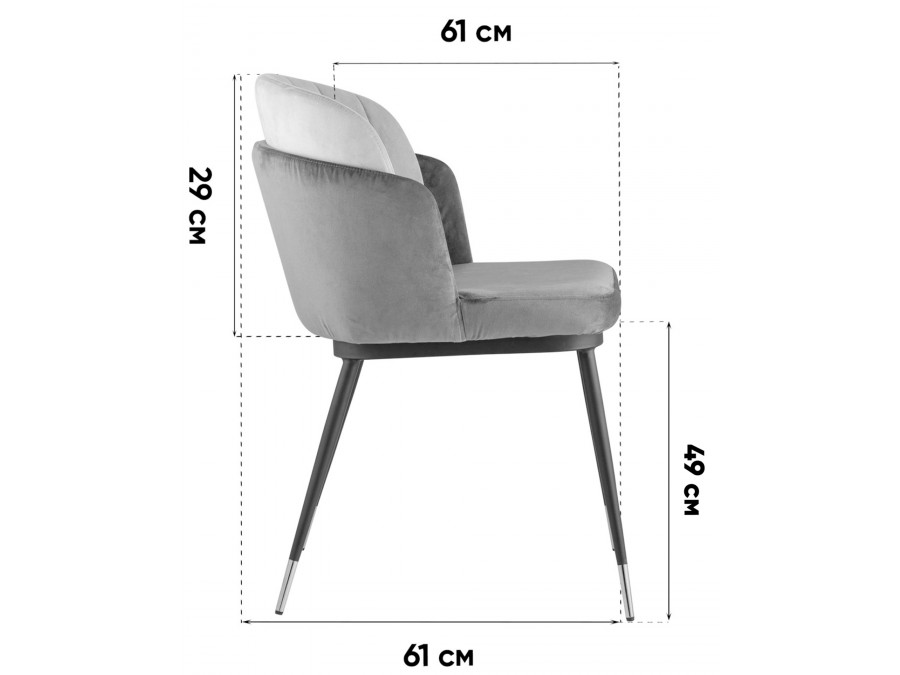Стул Пенелопа рогожка серый с серой экокожей 2 шт.