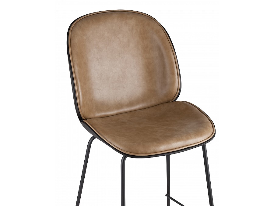Стул барный Beetle PU со спинкой бежевый 2 шт