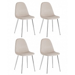 Стул Валенсия SN велюр бежевый хромированные ножки 4 шт