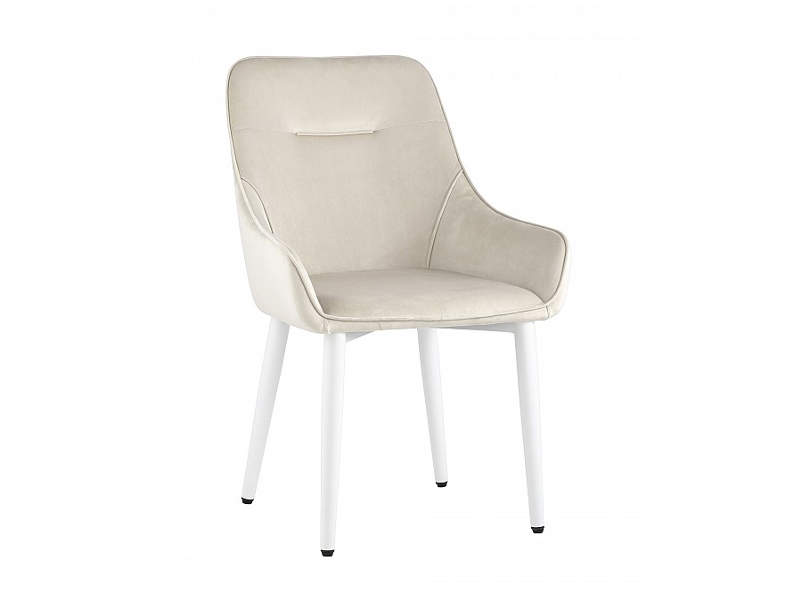 Стул Диана велюр кремовый ножки белые 4 шт