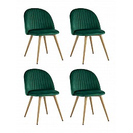Стул Лион Страйпс велюр зеленый 4 шт