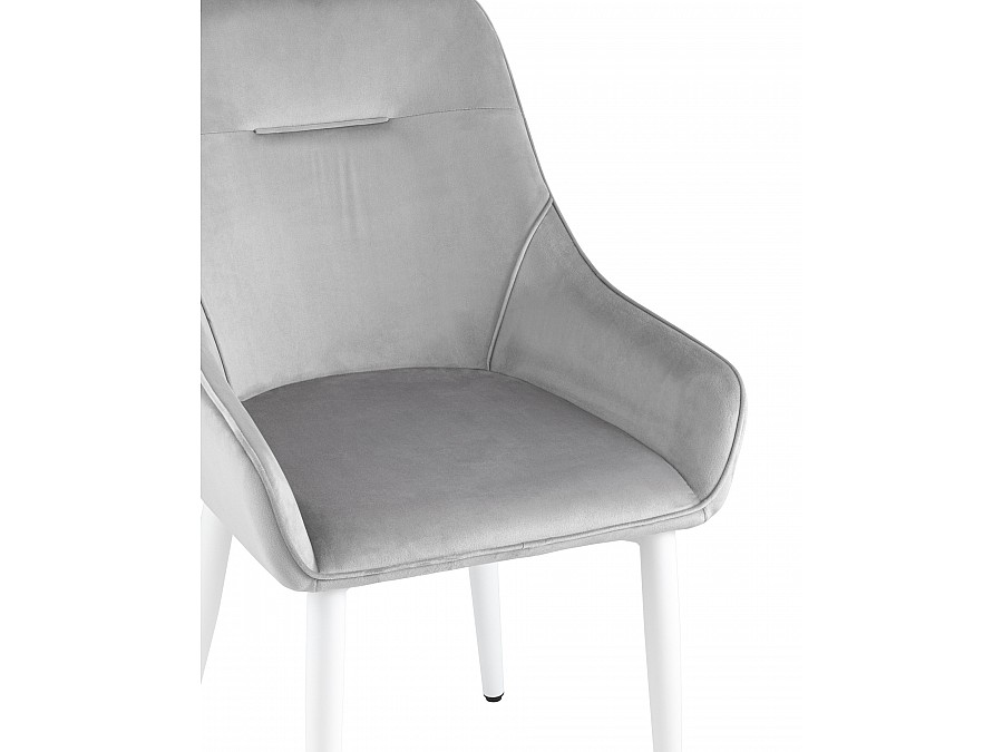 Стул Диана велюр серебристый ножки белые 4 шт