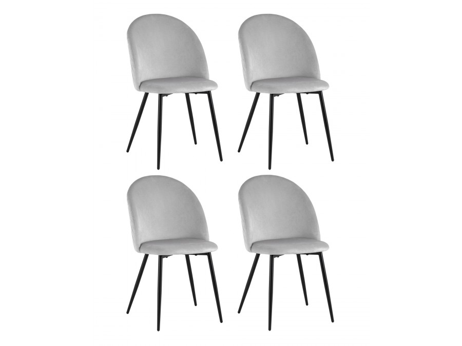 Стул Lilly велюр серебристый 4 шт.