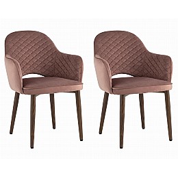 Стул Венера диамант NEW, велюр пыльно-розовый (ножки дерево) NP (набор 2шт)