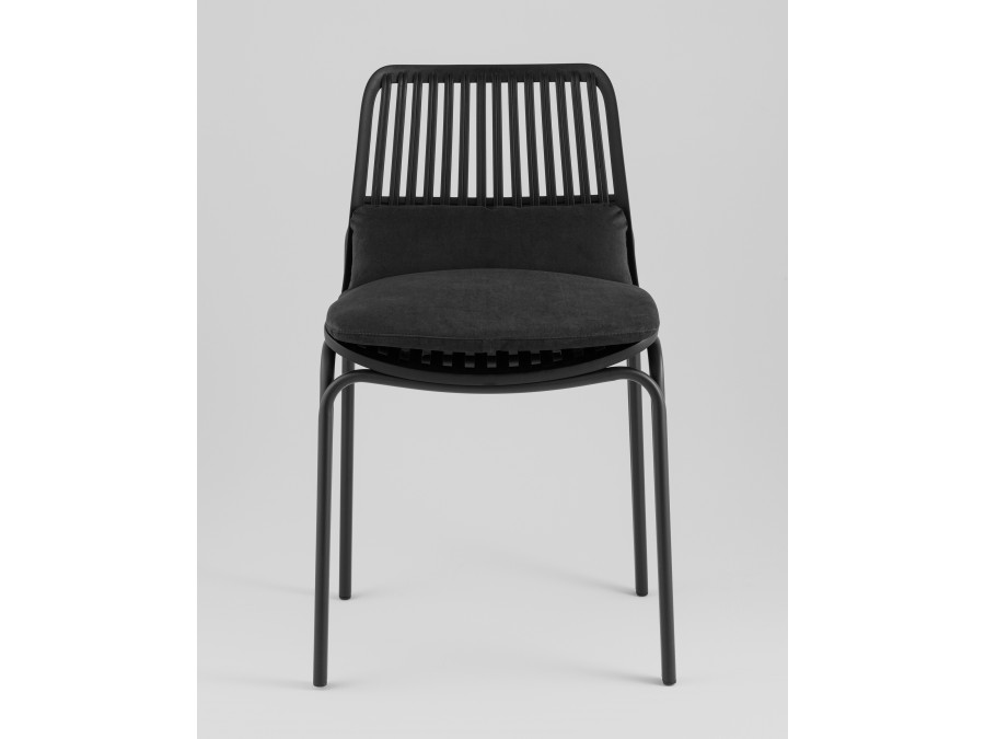 Стул Louran с подушкой чёрный 2 шт.