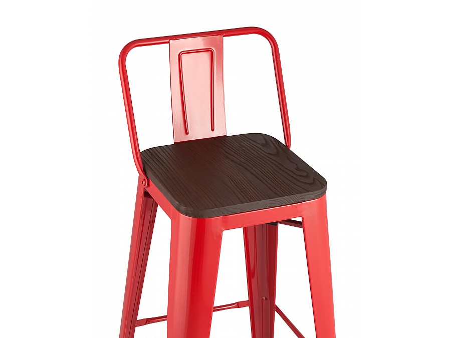 Стул барный TOLIX WOOD со спинкой красный глянцевый 2 шт