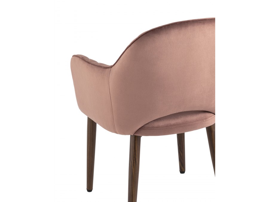 Стул Венера диамант NEW, велюр пыльно-розовый (ножки дерево) NP (набор 2шт)