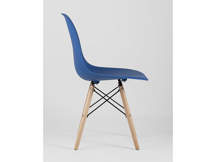 Стул Eames Style DSW синий x4 (разборный каркас)