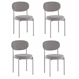 Стул Бриф SN велюр серый каркас светло-серый муар, 4шт./уп.