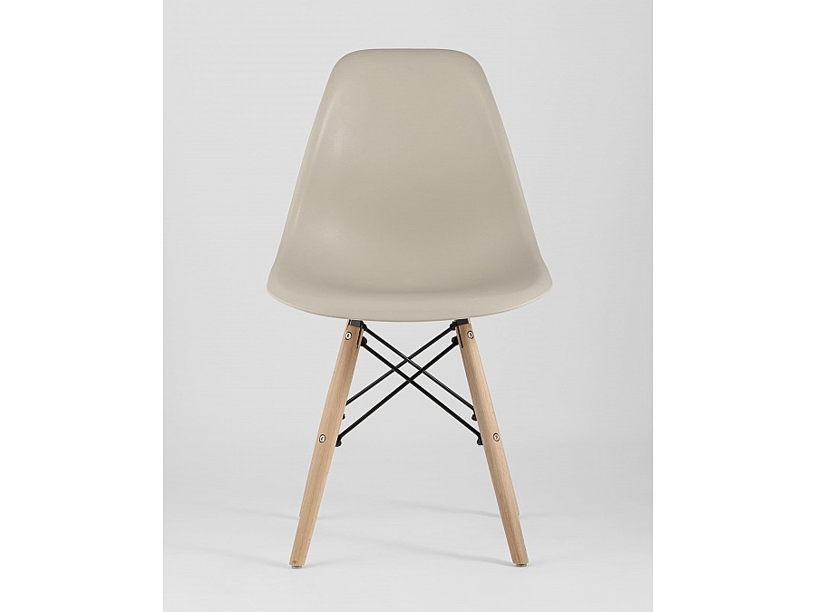 Стул Eames Style DSW бежевый x4 (разборный каркас)