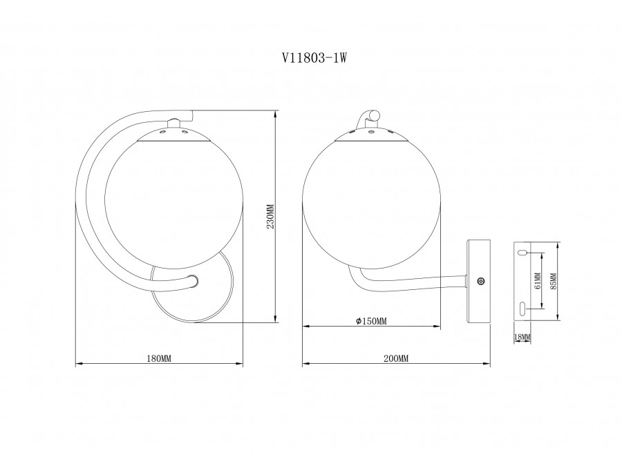 Светильник настенный Moderli V11803-1W Circle