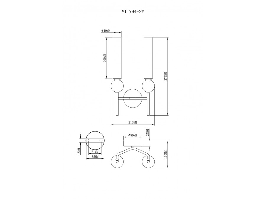 Светильник настенный Moderli V11794-2W Illis