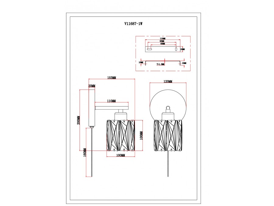 Светильник настенный Moderli V11687-1W Prismique
