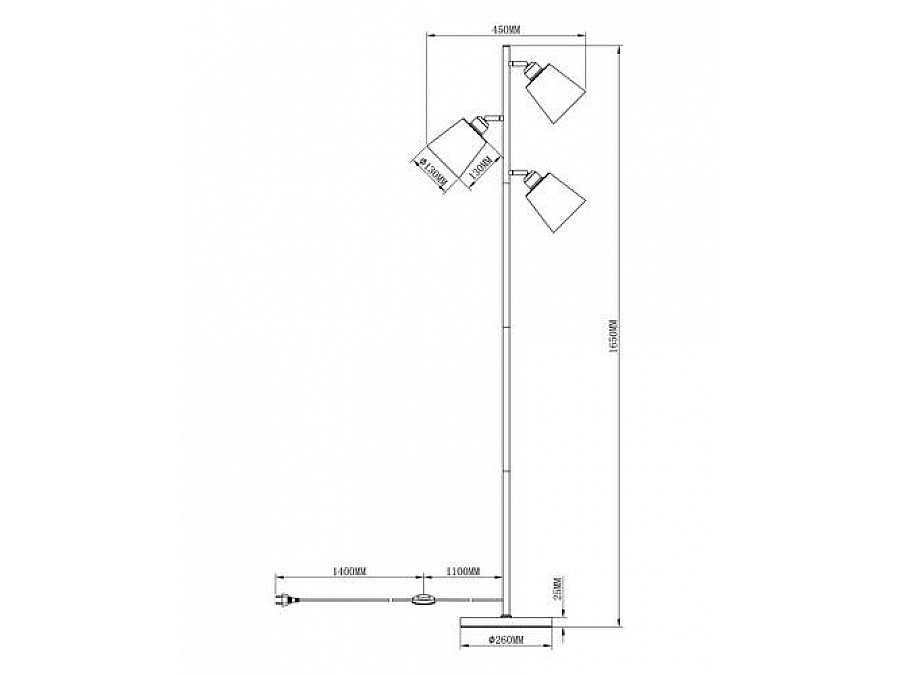 Торшер Moderli V3050-3F Floor 3*E27*60W