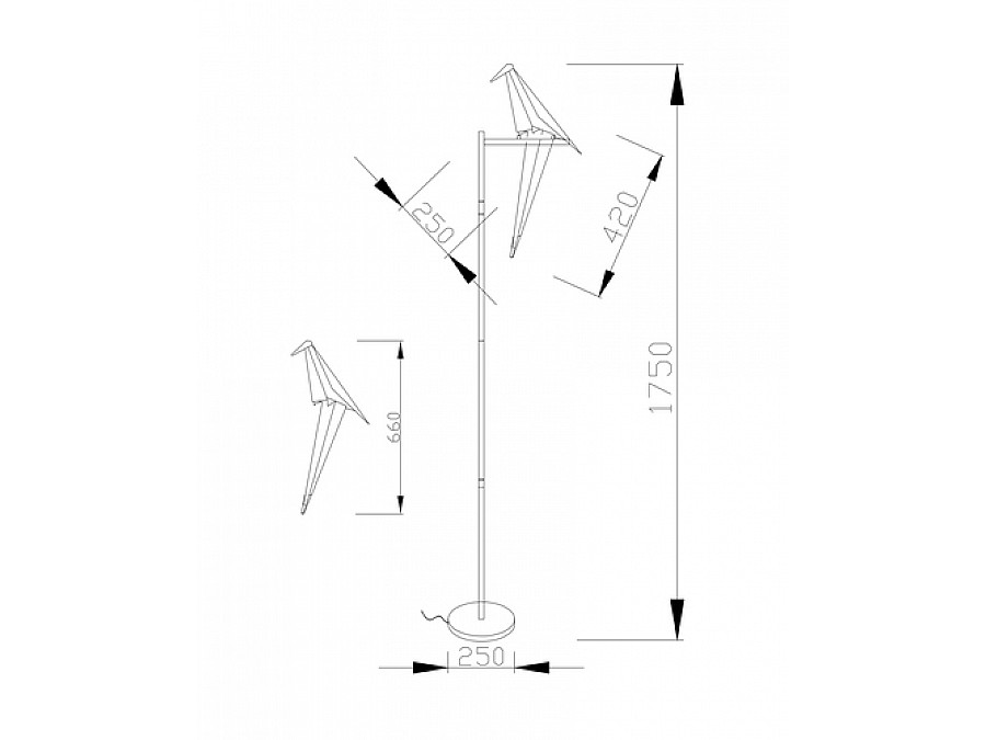 Светодиодный торшер Moderli V3074-1FL origami Birds 1*LED*6W